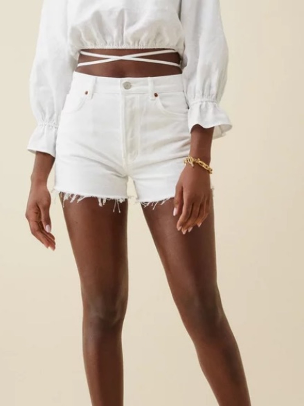 Reformation Charlie High Rise Cut Off Jean Shorts Size 24